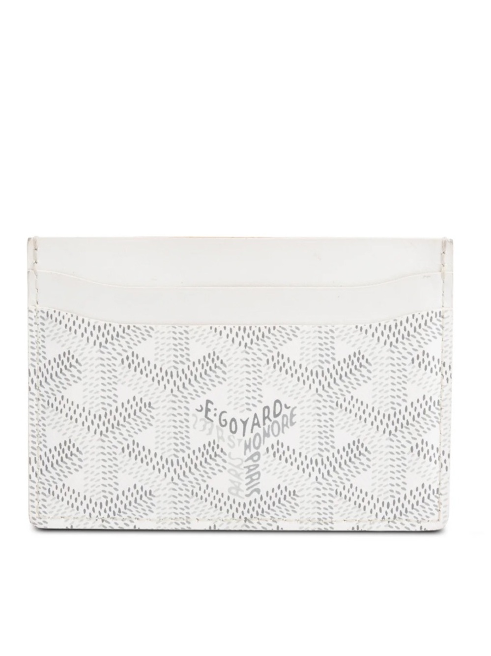 Goyard White Goyardine Card Case